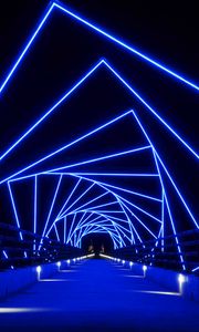 Preview wallpaper tunnel, neon, squares, glow, distance