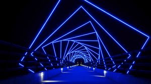 Preview wallpaper tunnel, neon, squares, glow, distance
