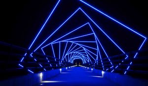 Preview wallpaper tunnel, neon, squares, glow, distance