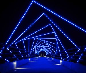Preview wallpaper tunnel, neon, squares, glow, distance