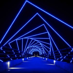 Preview wallpaper tunnel, neon, squares, glow, distance