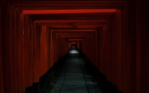 Preview wallpaper tunnel, passage, dark, red
