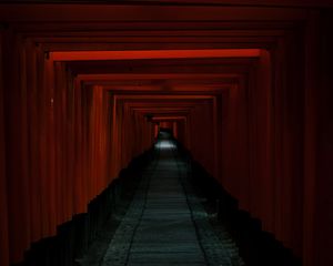 Preview wallpaper tunnel, passage, dark, red