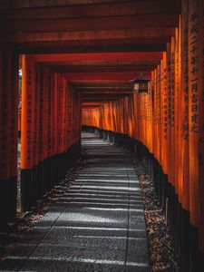 Preview wallpaper tunnel, path, hieroglyphs
