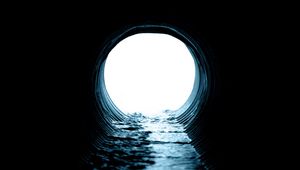 Preview wallpaper tunnel, pipe, water, light, dark