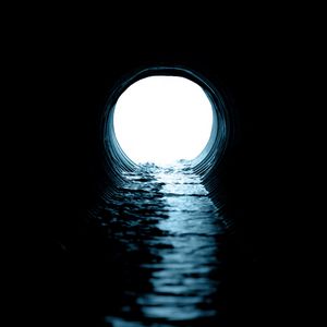 Preview wallpaper tunnel, pipe, water, light, dark