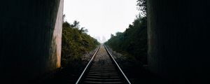 Preview wallpaper tunnel, rails, road, view, dark