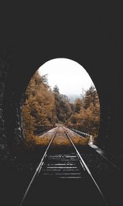 Preview wallpaper tunnel, railway, autumn