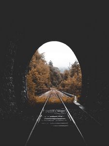 Preview wallpaper tunnel, railway, autumn