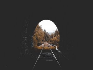 Preview wallpaper tunnel, railway, autumn