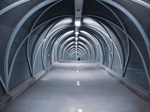 Preview wallpaper tunnel, road, bridge, construction, symmetry