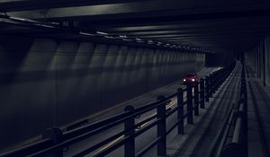 Preview wallpaper tunnel, road, car, dark