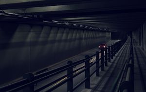 Preview wallpaper tunnel, road, car, dark