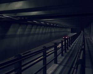 Preview wallpaper tunnel, road, car, dark