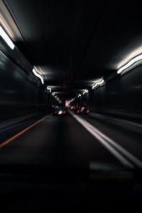 Preview wallpaper tunnel, road, cars, speed, blur, dark