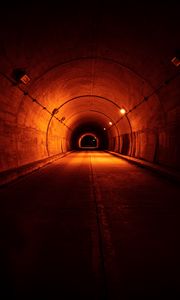 Preview wallpaper tunnel, road, dark, backlight