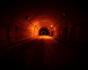 Preview wallpaper tunnel, road, dark, backlight