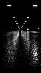 Preview wallpaper tunnel, road, light, black and white, black