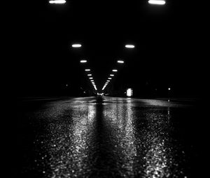 Preview wallpaper tunnel, road, light, black and white, black
