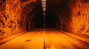 Preview wallpaper tunnel, road, lighting, light