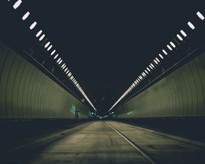 Preview wallpaper tunnel, road, lighting, perspective