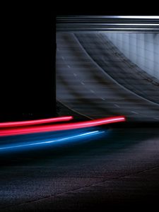 Preview wallpaper tunnel, road, long exposure, lines, dark