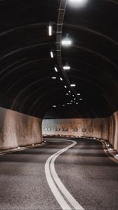 Preview wallpaper tunnel, road, marking, lighting