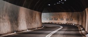 Preview wallpaper tunnel, road, marking, lighting