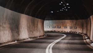 Preview wallpaper tunnel, road, marking, lighting