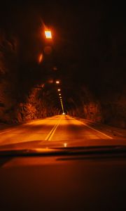 Preview wallpaper tunnel, road, marking, distance