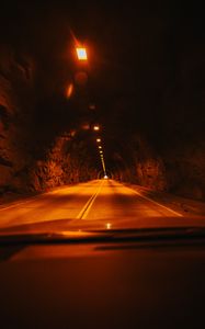 Preview wallpaper tunnel, road, marking, distance