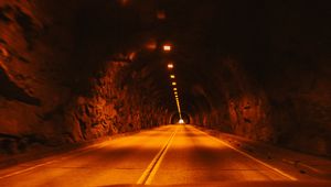 Preview wallpaper tunnel, road, marking, distance