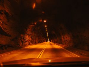 Preview wallpaper tunnel, road, marking, distance