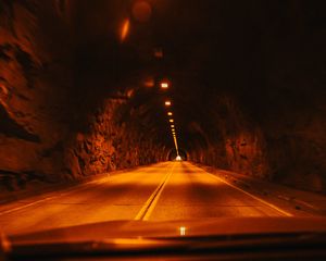 Preview wallpaper tunnel, road, marking, distance