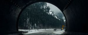 Preview wallpaper tunnel, road, snow, winter