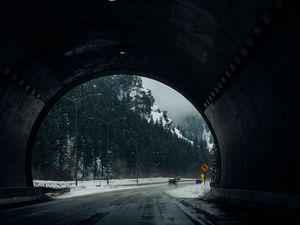 Preview wallpaper tunnel, road, snow, winter