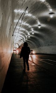 Preview wallpaper tunnel, silhouette, dark, backlight, light