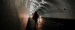 Preview wallpaper tunnel, silhouette, dark, backlight, light