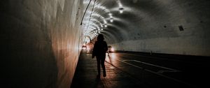 Preview wallpaper tunnel, silhouette, dark, backlight, light