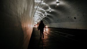 Preview wallpaper tunnel, silhouette, dark, backlight, light