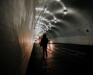 Preview wallpaper tunnel, silhouette, dark, backlight, light