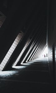 Preview wallpaper tunnel, silhouettes, people, architecture, triangular