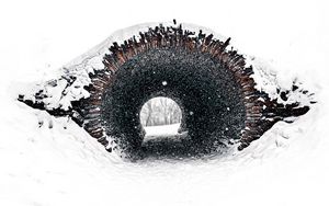 Preview wallpaper tunnel, snow, minimalism, white