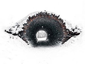 Preview wallpaper tunnel, snow, minimalism, white