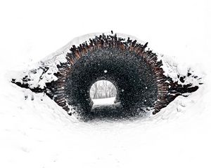Preview wallpaper tunnel, snow, minimalism, white