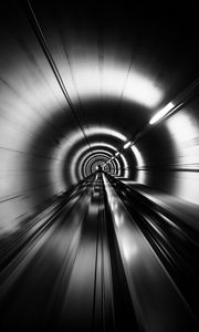 Preview wallpaper tunnel, speed, stripes, black and white, black