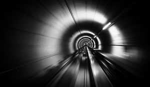 Preview wallpaper tunnel, speed, stripes, black and white, black