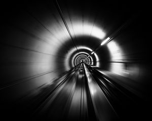 Preview wallpaper tunnel, speed, stripes, black and white, black