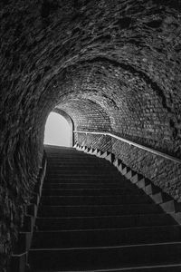 Preview wallpaper tunnel, stairs, bw, steps