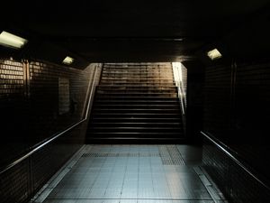 Preview wallpaper tunnel, stairs, subway, dark